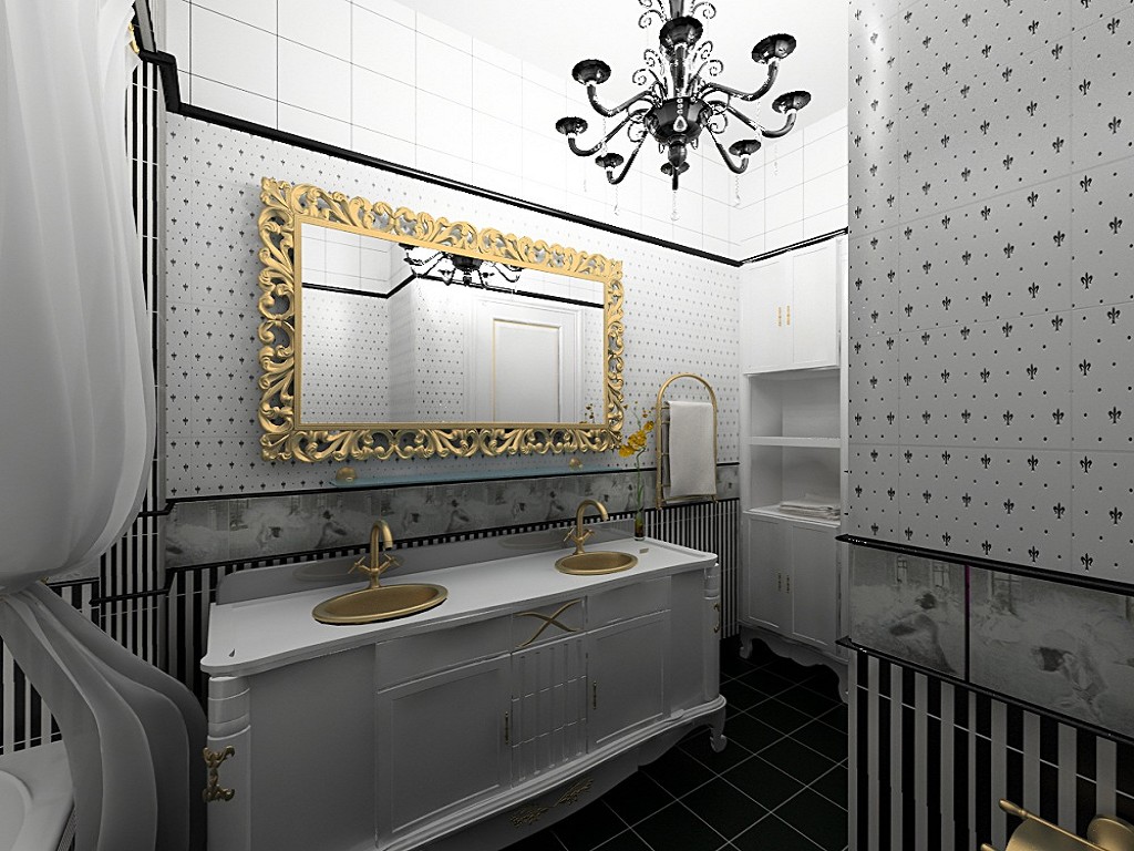 Дизайн ванной комнаты в классическом стиле фото