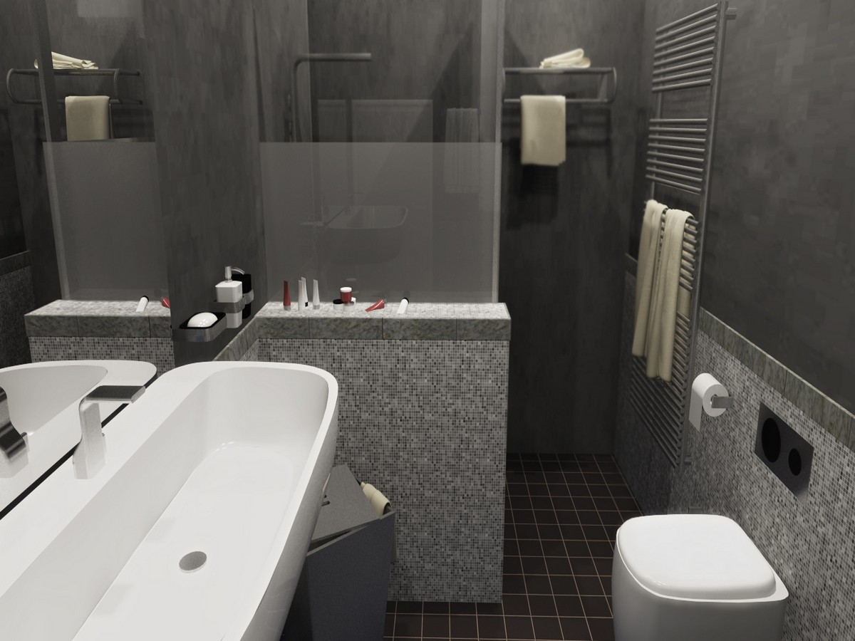 Ванная комната в сером цвете фото